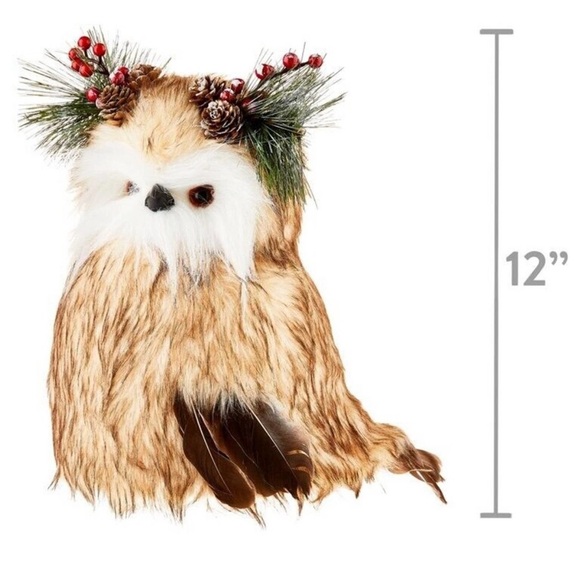 Holiday Snowy Owl Tree Topper Christmas Decor - New - Picture 6 of 7